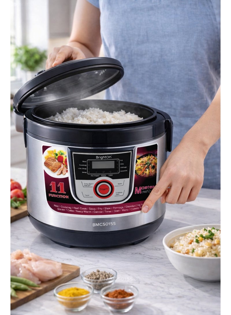 برايتون طباخ كهربائي متعدد الوظائف سعة 5 لترات بقوة 900 واط - 11 برنامجًا تلقائيًا، مؤقت 24 ساعة وبدء تشغيل مؤجل، وعاء قابل للإزالة غير لاصق، وظائف الطهي بالبخار/الطبخ على نار هادئة/القلي/الخبز/صنع الزبادي، خاصية الحفاظ على الحرارة، ضمان لمدة عامين - Image 4